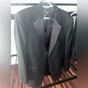 Men’s tuxedo jacket, vest, and pants. Worn once. Almost brand new